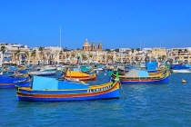 MALTA, Marsaxlokk, fishing village and boats (Luzzus), MLT1109JPL