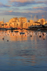 MALTA, Sliema, seafront, sunset and boats, view towards Valletta, MLT827JPL