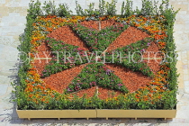 MALTA, Valletta, Upper Barrakka Gardens, Saluting Battery, floral display, MLT845JPL