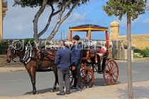 MALTA, Valletta, horse drawn carriage rides for tourists, MLT973JPL
