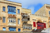MALTA, Valletta, traditional Maltese house balconies, MLT936JPL