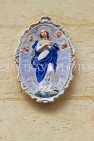 MALTA, Valletta, traditional ceramic religious plaque, on house wall, MLT993JPL