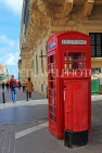 MALTA, Valletta, traditional red British phone booth and post box, MLT877JPL