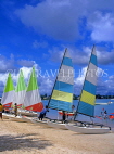 MAURITIUS, North Coast, sailboats on beach (near Grand Bay), MRU108JPL