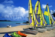 MAURITIUS, North East Coast, beach with sailboats, near Legends Hotel, MRU353JPL