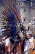 MEXICO, Mexico City, street entertainer in feathered headdress, MEX129JPL