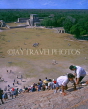 MEXICO, Yucatan, CHICHEN ITZA, visitors climbing Mayan temple, MEX533JPL
