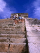 MEXICO, Yucatan, CHICHEN ITZA, visitors climbing the pyramid, MEX539JPL