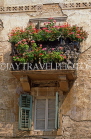 MONTENERGO, Kotor, house balcony with potted flowers, MON25JPL