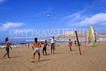 MOROCCO, Agadir, beach, people playing beach volleyball, MOR227JPL