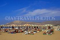 MOROCCO, Agadir, beach, sunbathers on sunbeds, MOR217JPLA