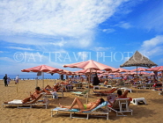MOROCCO, Agadir, beach, sunbathers on sunbeds, MOR256JPL