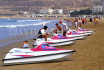 MOROCCO, Agadir, beach and waterscooters, MOR278JPL