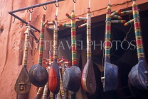 MOROCCO, Marrakesh, Medina (old town) souk, musical instruments, MOR111JPL