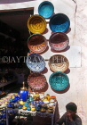 MOROCCO, Marrakesh, Medina (old town) souk, small shop with ceramics, MOR85JPL