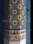 MOROCCO, Marrakesh, Royal Palace (Bahia), ceramic mosaic covered pillar, MOR319JPL