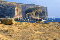 Malta, GOZO, Dwejra Point, 'Fungus Rock' in foreground, MLT722JPL