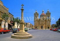 Malta, GOZO, Xaghra, town square and church, MLT678JPL