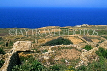 Malta, GOZO, countryside, terraced farmed land, coastal view, MLT675JPL