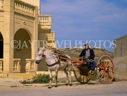 Malta, GOZO, farmer in donkey drawn cart, MLT505JPL