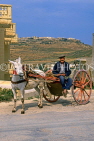 Malta, GOZO, farmer in donkey drawn cart, MLT745JPL