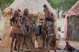 NAMIBIA, Himba tribe people, preparing to get water, NAM216JPL