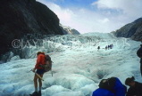 NEW ZEALAND, South Island, Franz Josef Glacier and climbers, NZ307JPL