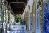 PORTUGAL, Bucaco Palace Hotel, verandah area and Azulejo tiled walls, POR750JPL