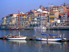 PORTUGAL, Porto (Oporto), Old Town, and yachts on river Duoro, POR499JPL