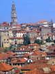 PORTUGAL, Porto (Oporto), Old Town view with Clerigos Tower (church), POR505JPL