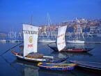 PORTUGAL, Porto (Oporto), Rabelos (wine transporting boats) on river Duoro, POR477JPL