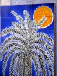 Portugal, LISBON, traditional Azulejo Tiles, palm tree and sun picture, POR531JPL