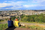 SCOTLAND, Edinburgh, Calton Hill, view towards Leith & Firth of Forth, and couple, SCO874JPL