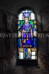SCOTLAND, Edinburgh, Edinburgh Castle, St Margaret's Chapel, stained glass, SCO1107JPL
