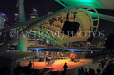 SINGAPORE, Esplanade, outdoor theatre along promenade, night view, SIN1397JPL
