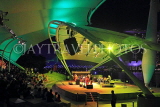 SINGAPORE, Esplanade, outdoor theatre along promenade, night view, SIN1398JPL