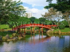 SINGAPORE, Japanese Garden (Seiwaen), lake and bridge, SIN272JPL