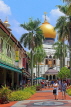 SINGAPORE, Kampong Glam, Arab Quarter, Sultan Mosque, and Bussorah Street, SIN1483JPL