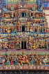 SINGAPORE, Little India, Sri Veeramakaliamman Temple, entrance tower, sculptures, SIN798JPL