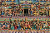 SINGAPORE, Little India, Sri Veeramakaliamman Temple, entrance tower, sculptures, SIN799JPL