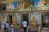SINGAPORE, Little India, Sri Veeramakaliamman Temple, worshippers at shrine hall, SIN793JPL