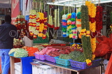 SINGAPORE, Little India, stall selling flowers and floral garlands for temple offerings, SIN803PL