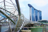 SINGAPORE, Marina Bay, Helix Bridge, and Marina Bay Sands Hotel, SIN1133JPL