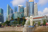 SINGAPORE, Marina Bay, Merlion Park, Merlion statue, and city skyline, SIN1206PL