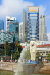 SINGAPORE, Marina Bay, Merlion Park, Merlion statue, and city skyline, SIN1207PL