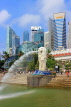 SINGAPORE, Marina Bay, Merlion Park, Merlion statue, and city skyline, SIN1209PL