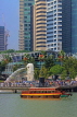 SINGAPORE, Marina Bay, Merlion Park, sightseeing boat and Merlion statue, SIN1212PL