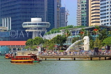 SINGAPORE, Marina Bay, Merlion Park, sightseeing boat and Merlion statue, SIN1213PL