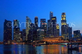 SINGAPORE, Marina Bay, and Singapore skyline, at night, SIN1387JPL