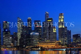 SINGAPORE, Marina Bay, and Singapore skyline, at night, SIN1388JPL
